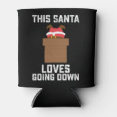 このサンタは降りるのが好きなのよ 面白いクリスマス 缶クーラー (正面)