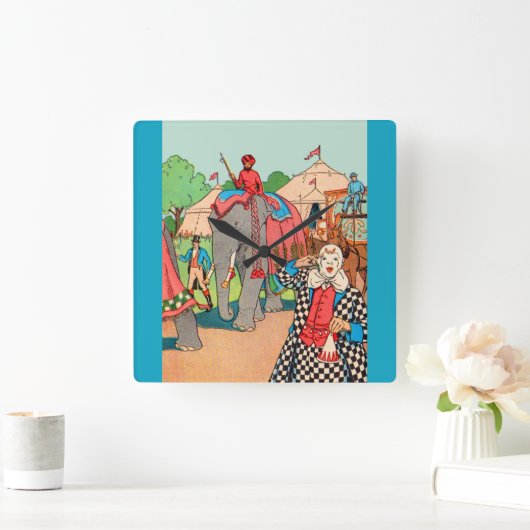 このサー来カスは行き当たりだ スクエア壁時計 (ホーム)