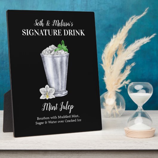 このシグネチャードリンクをカスタマイズ Mint Julep フォトプラーク (側面)