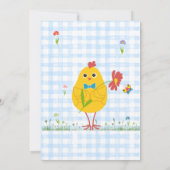 このシックな鶏肉ファームブルーボーイ誕生日 招待状 (裏面)