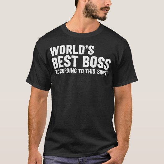 このシャツ認定 世界一の上司 楽しいボス Tシャツ (正面)