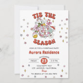 このシーズンかわいいグルービーボールクリスマスパーティー 招待状 (正面)