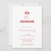 このシーズンのミニマルモダンリストのクリスマスパーティー 招待状 (正面)