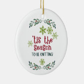 このシーズンは編み物ニットクリスマスデコール セラミックオーナメント (右)