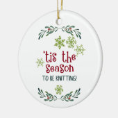 このシーズンは編み物ニットクリスマスデコール セラミックオーナメント (左)