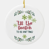 このシーズンは編み物ニットクリスマスデコール セラミックオーナメント (裏面)