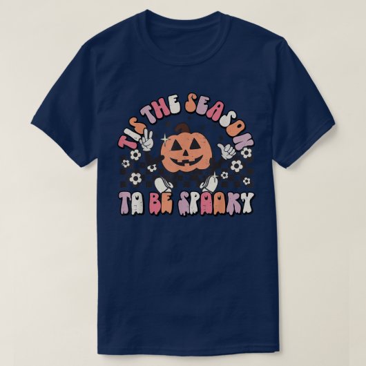 このシーズンはGroovyパンプキ不気味ン顔ハ Tシャツ (デザイン正面)