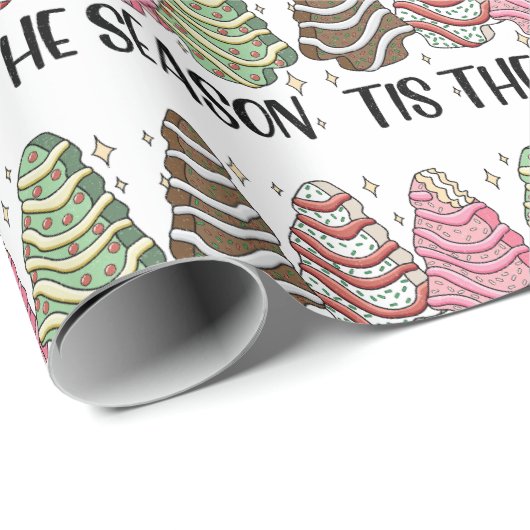 このシーズンクリスマスツリーケーキの休日 ラッピングペーパー (ロールコーナー)