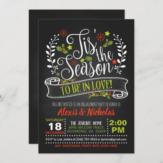 このシーズンズインラブ婚約招待状 招待状 (正面/裏面)