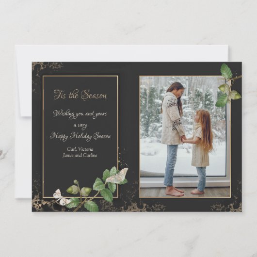 このシーズンフォトホリデーのグリーティングカード (正面)