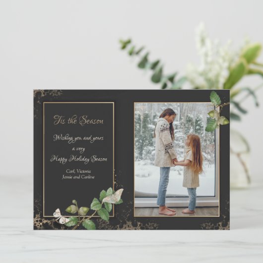 このシーズンフォトホリデーのグリーティングカード (スタンド正面)