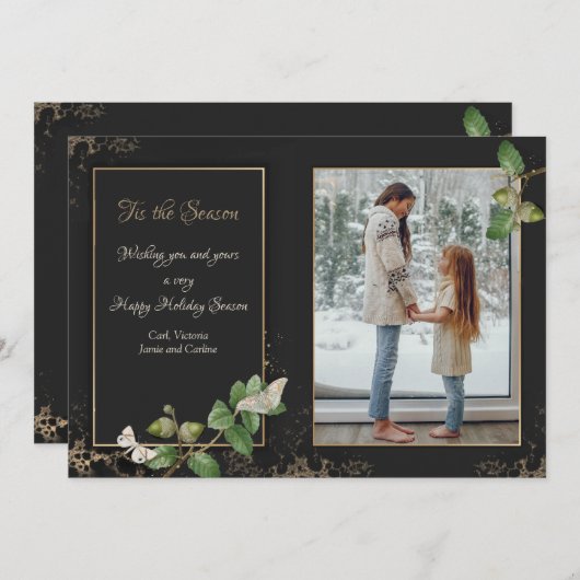 このシーズンフォトホリデーのグリーティングカード (正面/裏面)