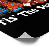 このシーズンフットボールクリスマスオーナメントはAdのために ポスター (角)