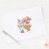 このシーズンミルクcookies word art retro ラウンドシール (封筒)