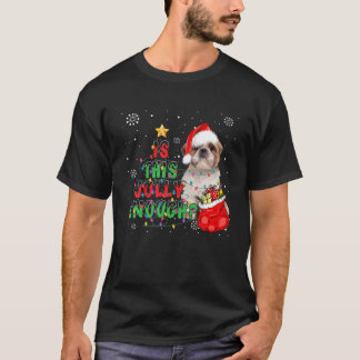 このシーズー（犬）すてき豆犬メリークリスマス Tシャツ