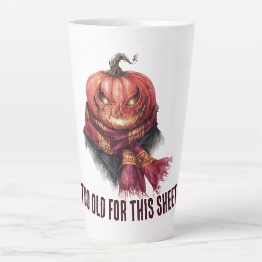 このシートには古すぎる。面白いハロウィーンカボチャ カフェラテマグ (正面)