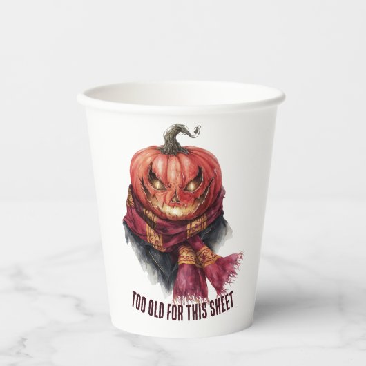 このシートには古すぎる。面白いハロウィーンカボチャ 紙コップ (正面)