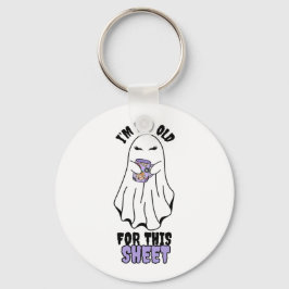 このシートには歳を取り過ぎている」女性ハロウィン幽霊 キーホルダー