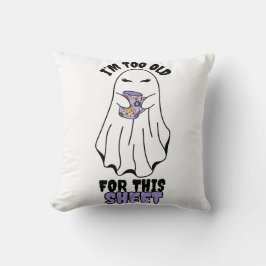 このシートには歳を取り過ぎている」女性ハロウィン幽霊 クッション