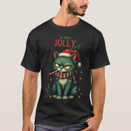 このジョリーさ加減は面白いクリスマスの猫 Tシャツ