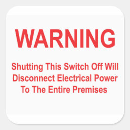 このスイッチは電源を切る スクエアシール