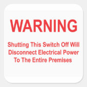 このスイッチは電源を切る スクエアシール (正面)