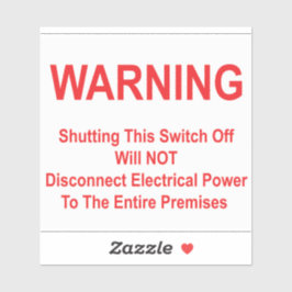 このスイッチをオフにしても電源は切れません シール