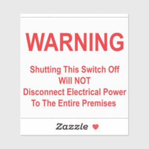 このスイッチをオフにしても電源は切れません シール
