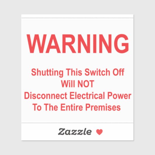 このスイッチをオフにしても電源は切れません シール (シート)