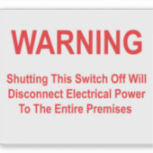 このスイッチをオフにすると電源が切れる シール (正面)