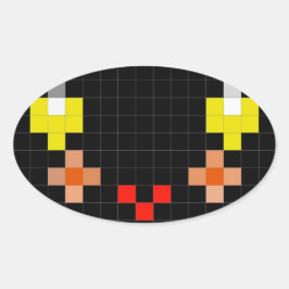 このステッカーにスマイルを追加するスマイル 楕円形シール