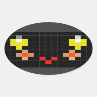 このステッカーにスマイルを追加するスマイル 楕円形シール