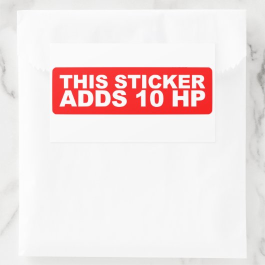 このステッカーは10HPを追加 長方形シール (バッグ)