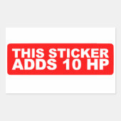 このステッカーは10HPを追加 長方形シール (正面)
