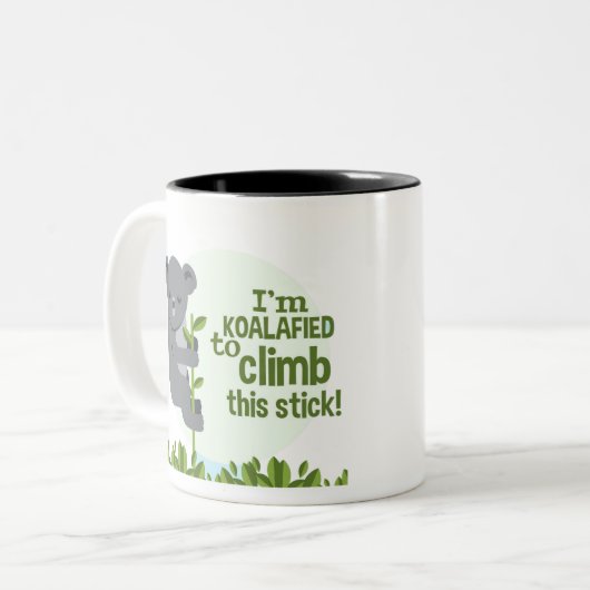 このステッキに登ることに気が付いたおもしろい、コアカッコいいラ ツートーンマグカップ (正面左)