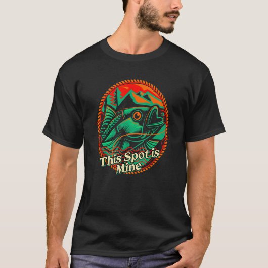 このスポットは鉱山魚釣り狩り漁師ハンター Tシャツ (正面)