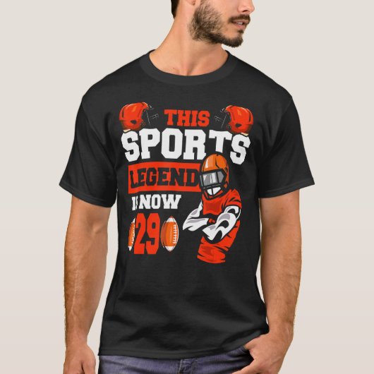 このスポーツの伝説は今29、ラグビーゲーム29th Birt Tシャツ (正面)