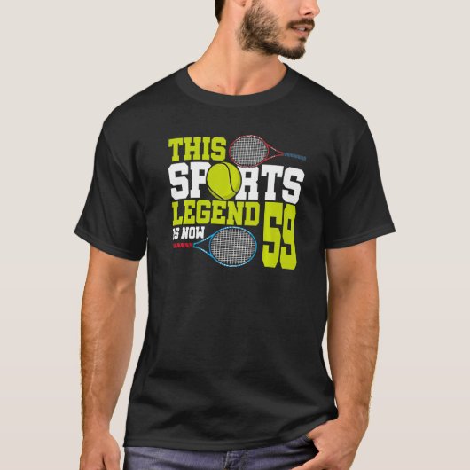 このスポーツ伝説は今59テニス59誕生日 Tシャツ (正面)