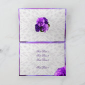 このスミレ色のカーネーション誕生日カードを個人用に設定 カード (内部)