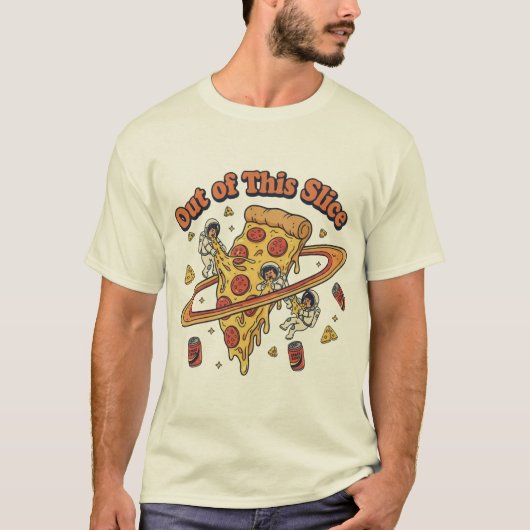 このスライスのピザアート Tシャツ (正面)