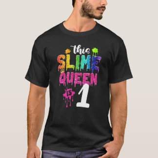 このスライムクイーンは1歳の誕生日ガールクラウン1年 Tシャツ