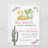 このセニョリータにはマルガリータが必要 |メキシコのフィエスタ 招待状 (正面)
