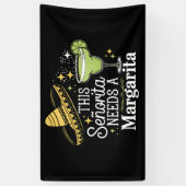 このセノリータにはマルガリータ・シンコ・デ・マヨが必要 横断幕 (縦)