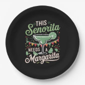 このセノリータはマルガリータが必要 – マルガリータ愛好家 ペーパープレート (正面)