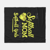 このソフトボールのお母さんはソフトボールの女の子を愛している フリースブランケット (正面(横))