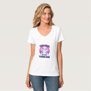 このタイムラクールインに対してToo For This Timeline -レトロネオンロボットT- Tシャツ