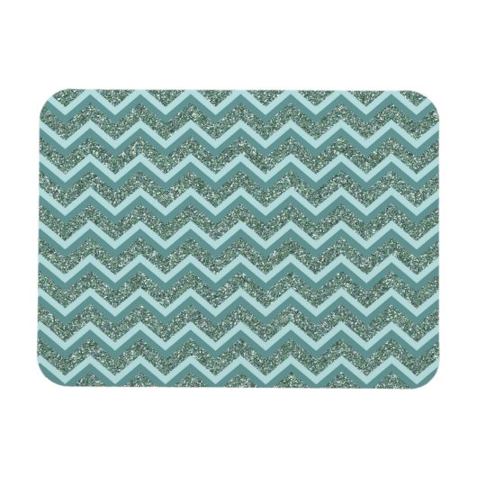 このティール(緑がかった色)グリッターをカスタマイズする マグネット (横)