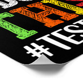 このテスト日のテストやる気を起こさせる先生スタッド ポスター (角)