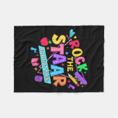 このテスト日のテスト得をロック先生の学生 フリースブランケット (正面(横))