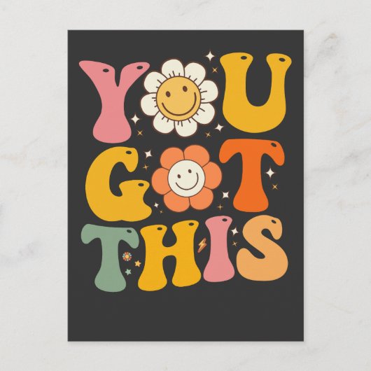 このテス得ト日やる気を起こさせるGroovy インビテーションポストカード (正面)